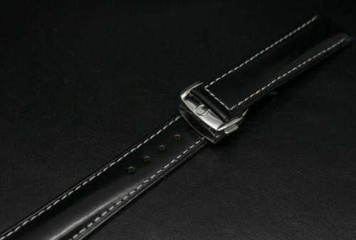 20mm black leather watch - 20mm,