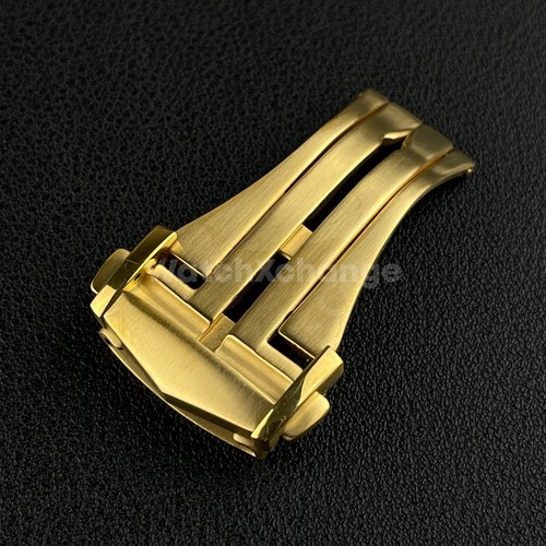 Gold steel deployment watch - gold,
